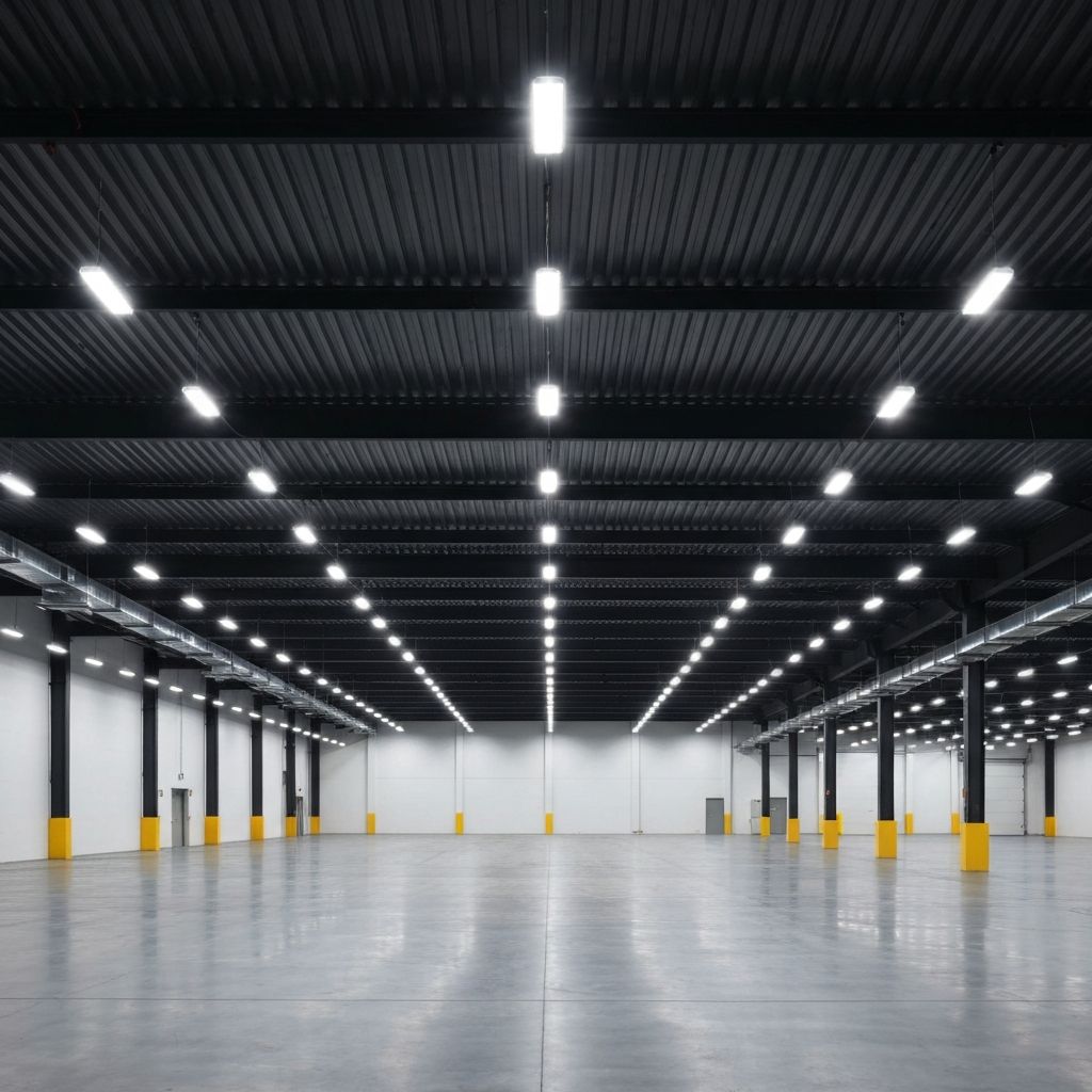 Iluminación LED en planta industrial